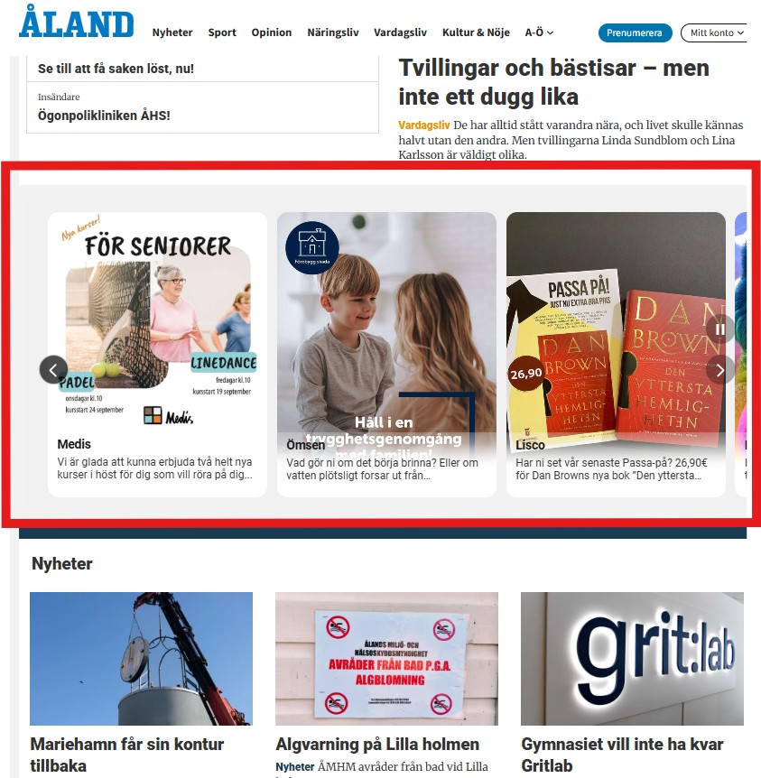 Åland Local widget