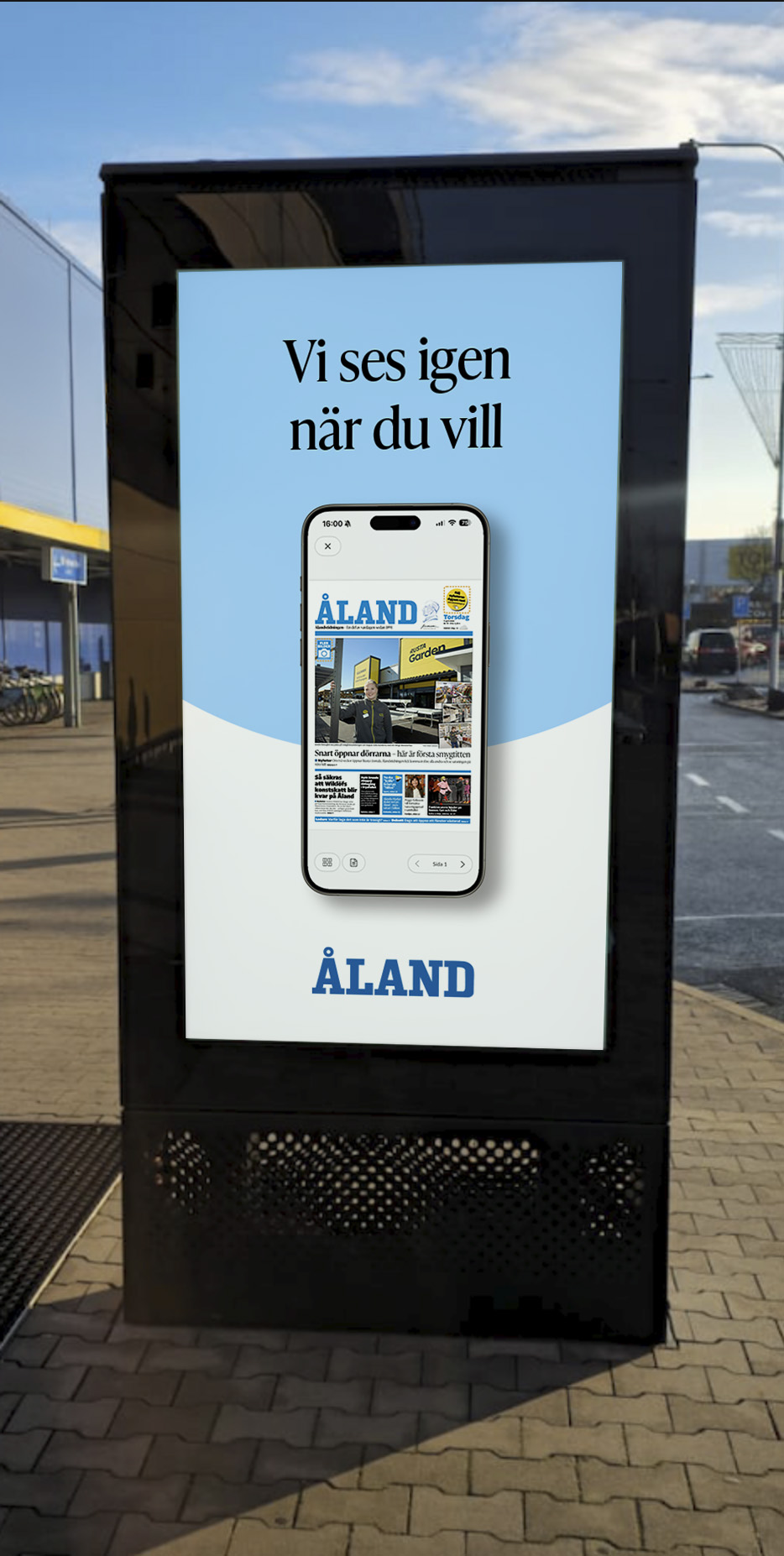 Digital utomhusskärm Ålandstidningen